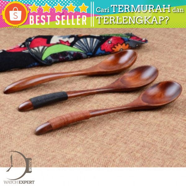 Novelty Sendok Makan Centong Sayur Bahan Kayu Wooden Spoon - RR-20 - Brown