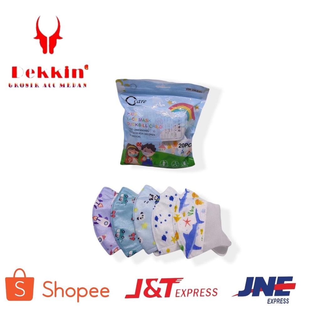 20pcs MASKER DUCK BILL CARE ANAK KARAKTER  (MASKER MEDIS,MASKER BAGUS)
