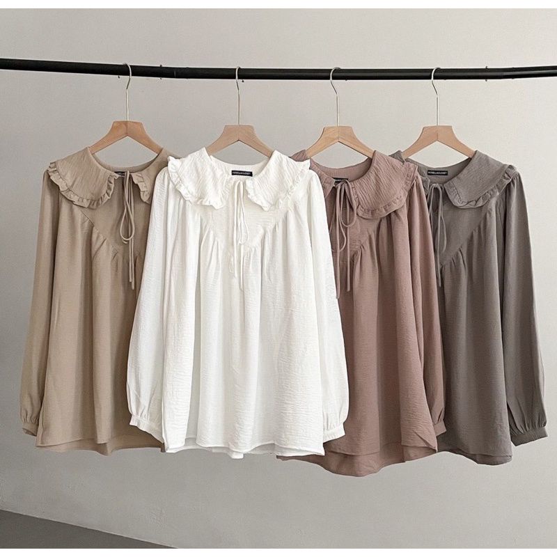 Qyuna Blouse/blouse crincle/blouse wanita/blouse jumbo/korea blouse