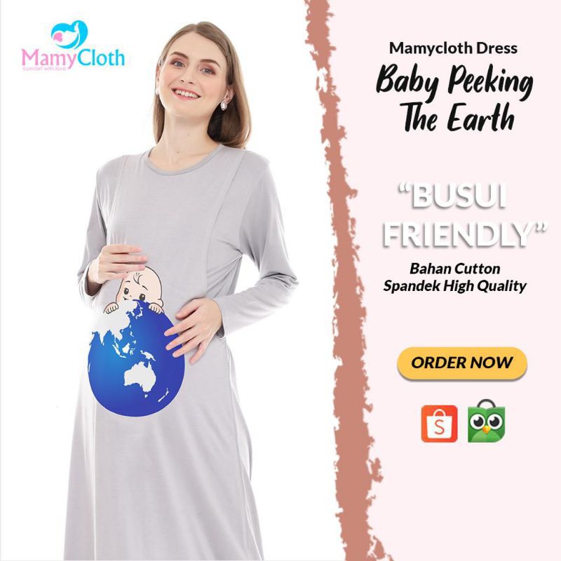 Dress Mamycloth / Baby Peeking The Earth / Original Mamycloth