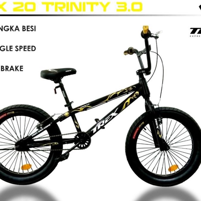 Sepeda Anak BMX 20 Trex Ban Jumbo 3.0 - HITAM MERAH Original