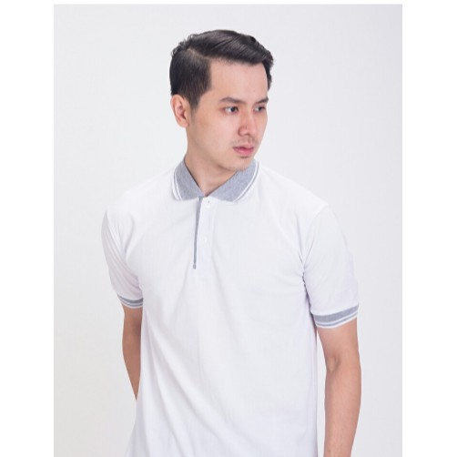 BAJU KAOS KERAH POLO SHIRT PRIA POLOS PUTIH