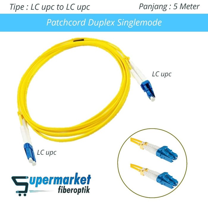 Jual Patchcord Singlemode Duplex LC LC UPC 5 Meter Fiber Optic Patch ...