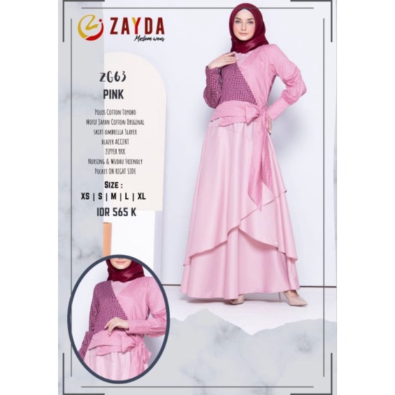 ZAYDA Gamis Terbaru Artikel ZG63 Ready Stock