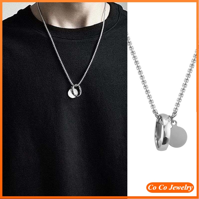 INS Fashion Round Rings Pendants Necklaces Women Man Hip Hop Necklaces Jewelry Accessories