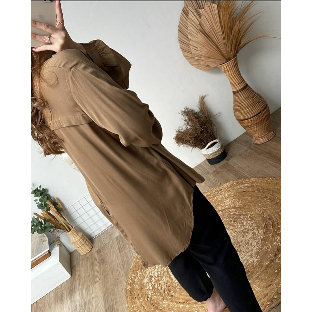 (MGA) KEMEJA BIWAN OVERSIZE BLOUSE BUSUI DAILY RAYON UNIQLO