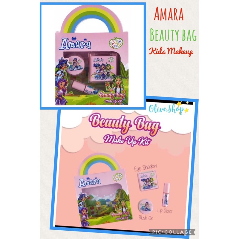 OliveShop ❤️ Amara Makeup Anak Kids Make Up Beauty Bag Princess Bag Magical Heart Make Up Kit