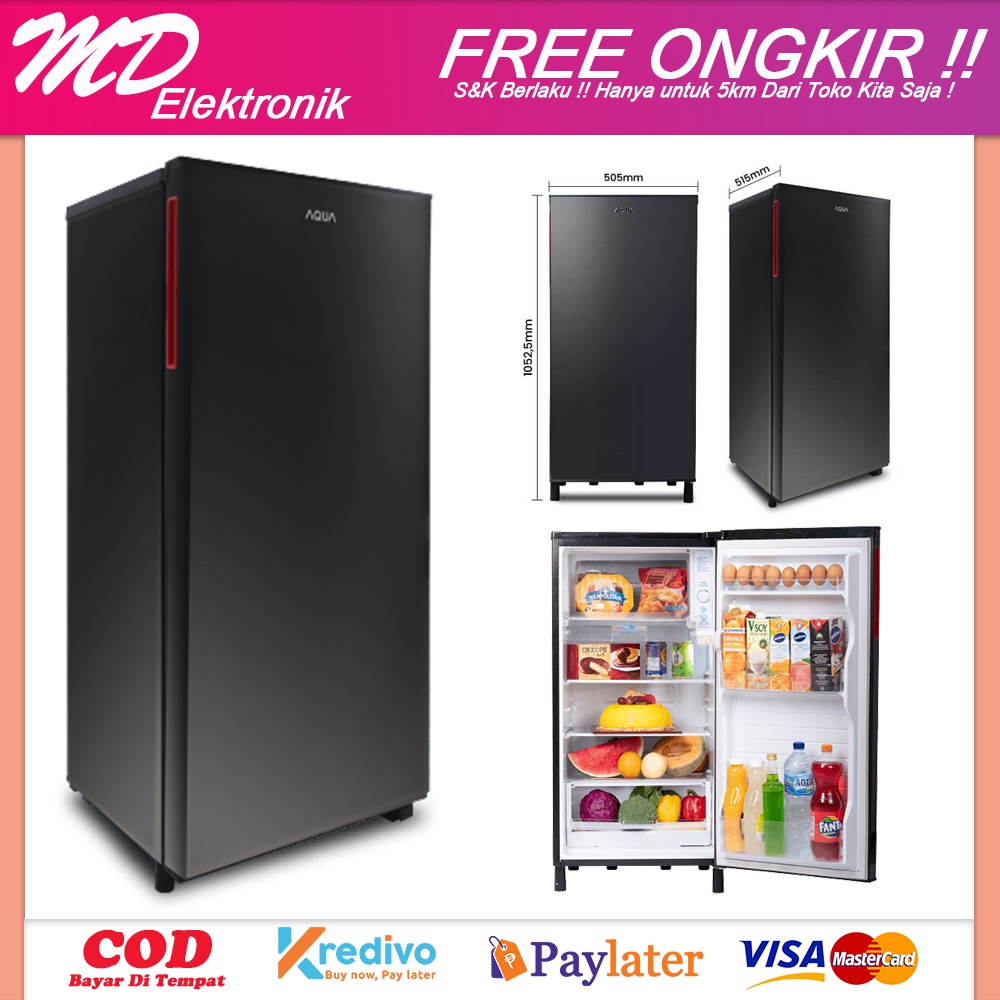 KULKAS 1 PINTU AQUA JAPAN AQR - D181  HEMAT DAYA KHUSUS BANDUNG & JAWABARAT