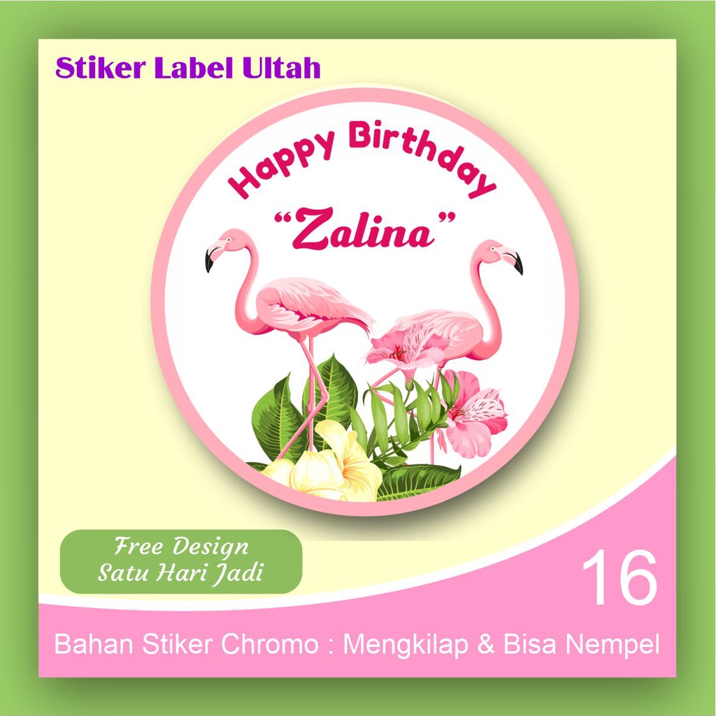 

Stiker Sticker Label Ultah Ulang Tahun Anak karakter Bulat Custom