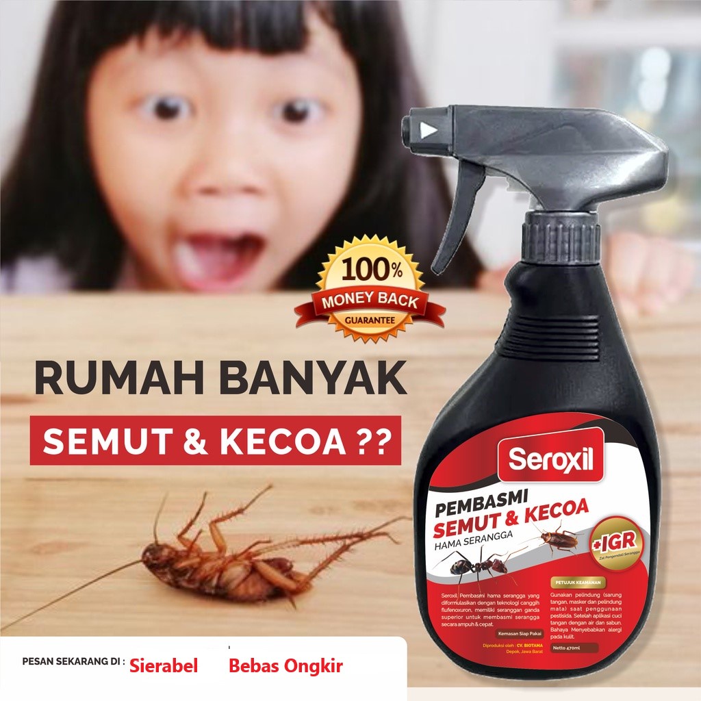 Seroxil Obat Pembasmi Anti Semut Kecoa / Racun Semut Kecoa Semprot 450ml