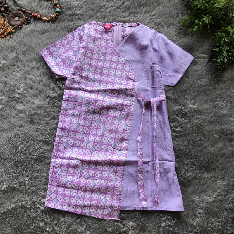 Couple Dress Batik Anak Dan Kemeja Batik Anak Sky Soft Ungu Lilac Dress Batik Anak Perempuan Halus
