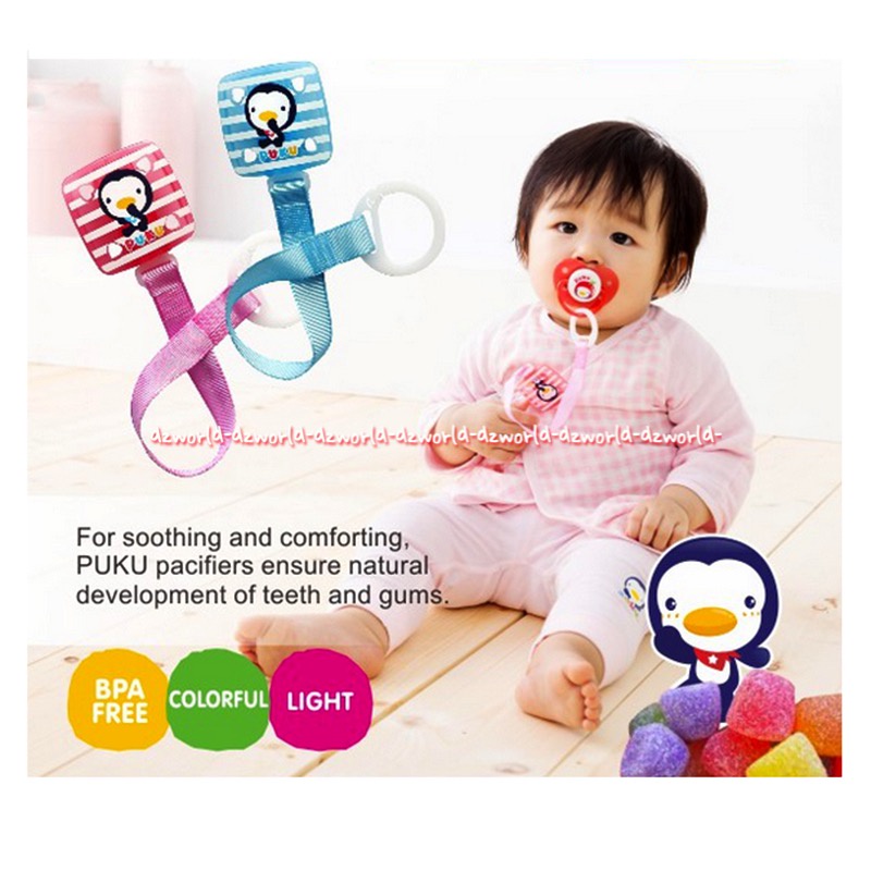 Puku Pacifier Chain Empeng Dot Bayi Dengan Tali Gantung Pukku Dott For Baby