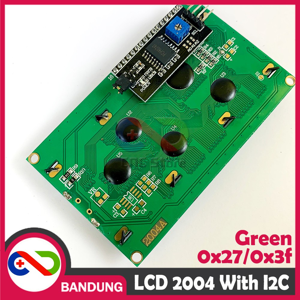 LCD CHARACTER 20X4 2004 5V GREEN HJAU BACKLIGHT MODULE + I2C MODULE