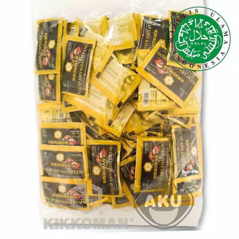 Kikkoman Shoyu 5 ml x 5 pcs Halal | Kecap Asin Khas Jepang Sachet