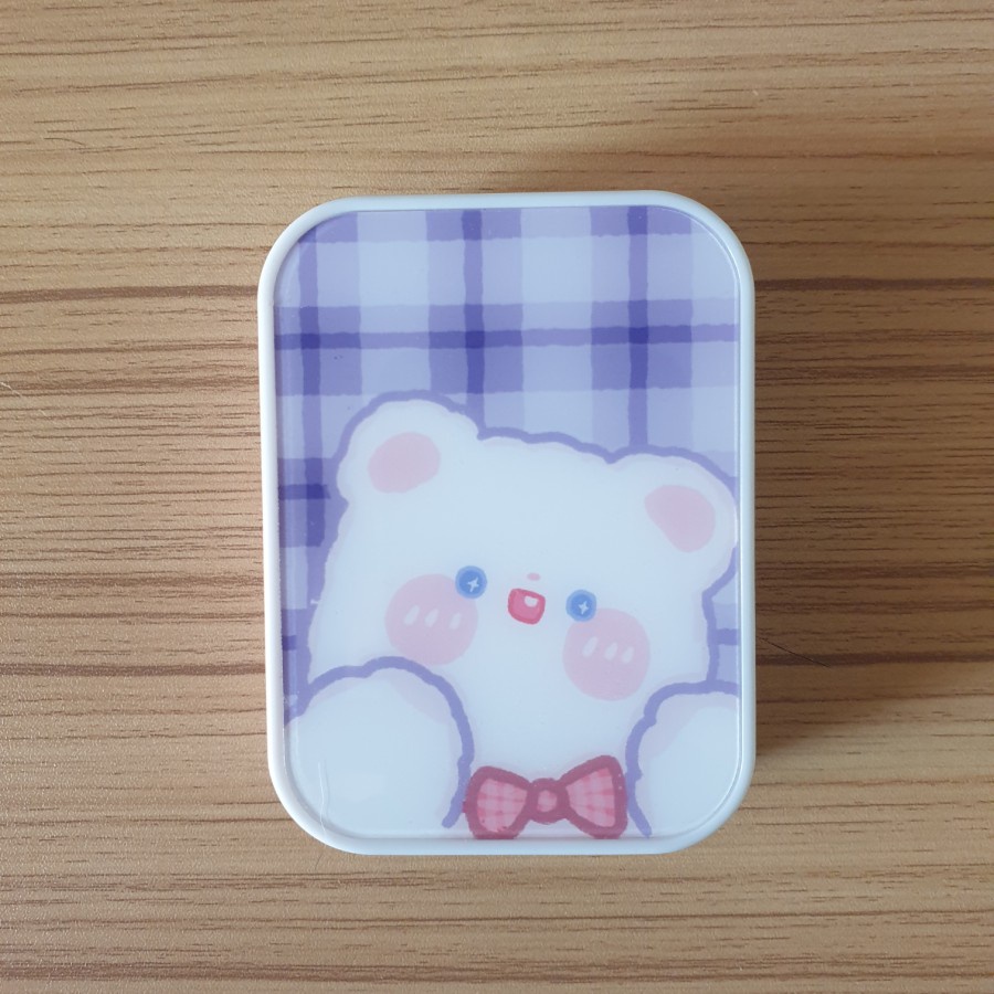 tempat softlens / softlens case smile bear 2 in one