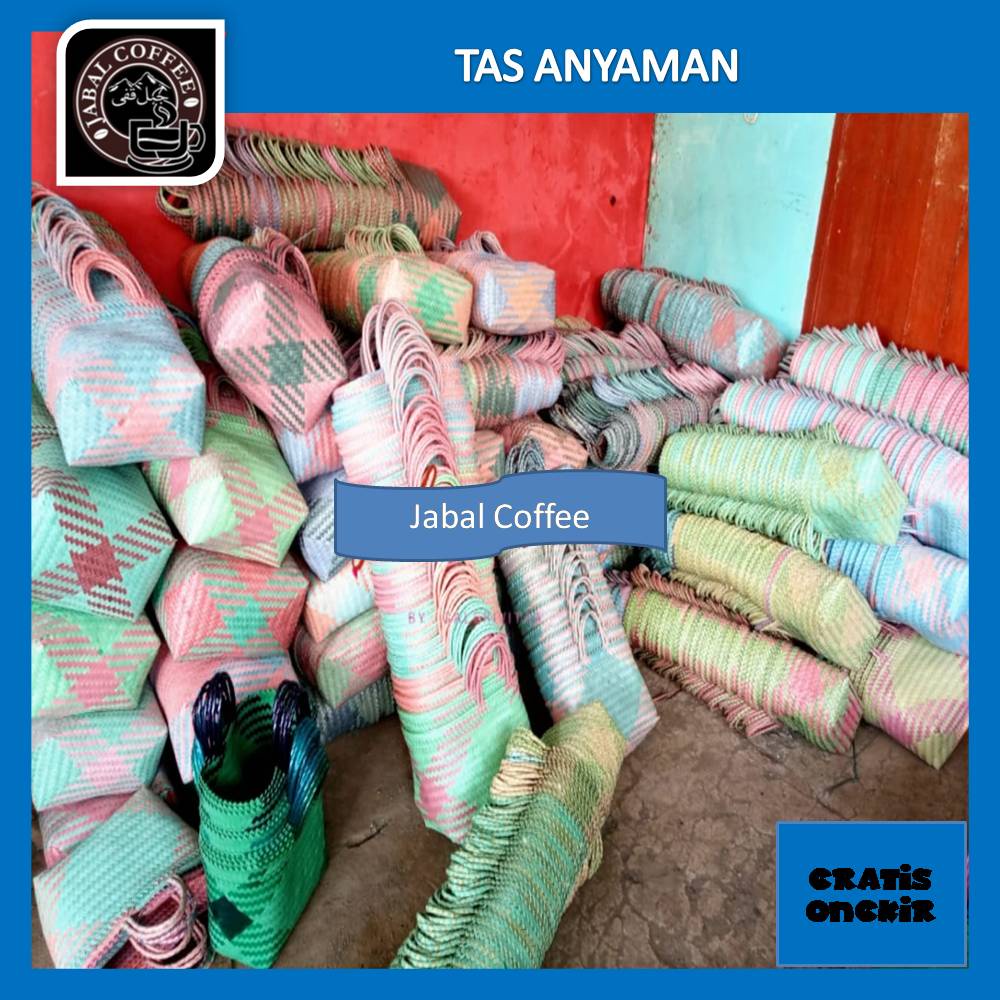 Anyam Tas Hampers Motif Halus Ukuran S  / Tas Anyaman Plastik Motif Halus Ukuran Kecil S Keranjang Belanja 03