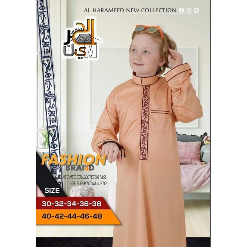 Jubah Mesir Daffah AL Haramain Anak Remaja Tanggung usia 11-12 Tahun