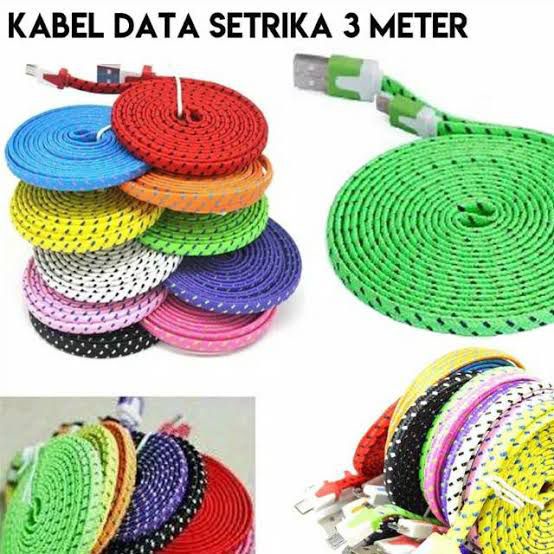 [SO] Kabel Data Tali Sepatu 3 meter Micro Usb 3m