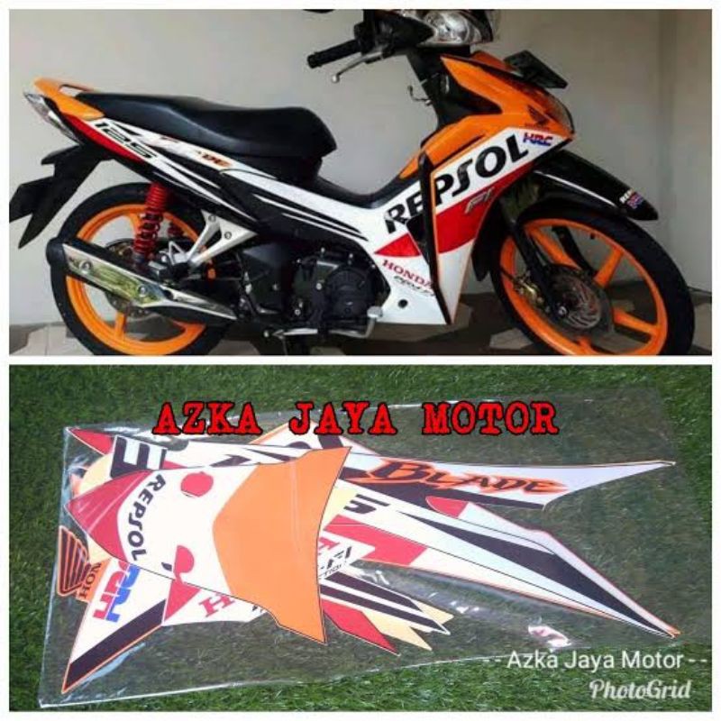 striping sticker blade 125 repsol hitam