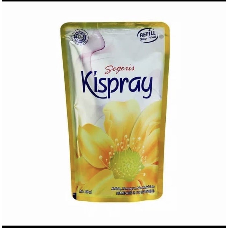 kispray Segeris Refill 300ml Kuning Pelembut Pelicin Pewangi Pakaian Baju