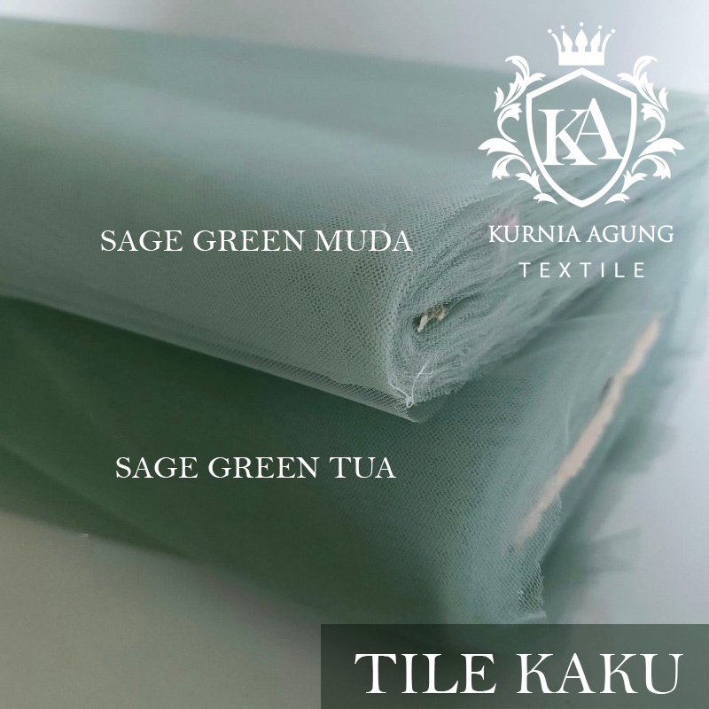 Kain Warna Sage Green Polos Soft Tile Satin Organza Furing Meteran Polos Bahan Gamis Wanita Dress Gaun Pesta per 50 cm