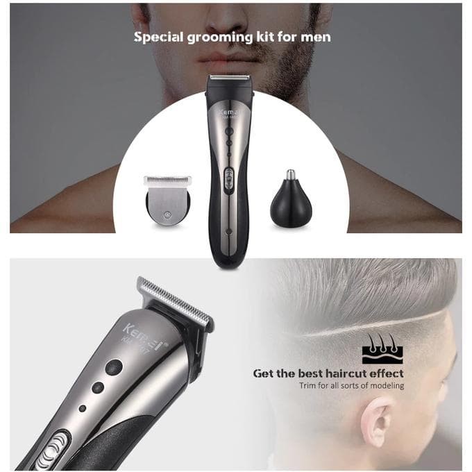 Alat Cukur Clipper KM-1407 Alat Mesin Cukur Rambut Kumis Jenggot Sistem Charger