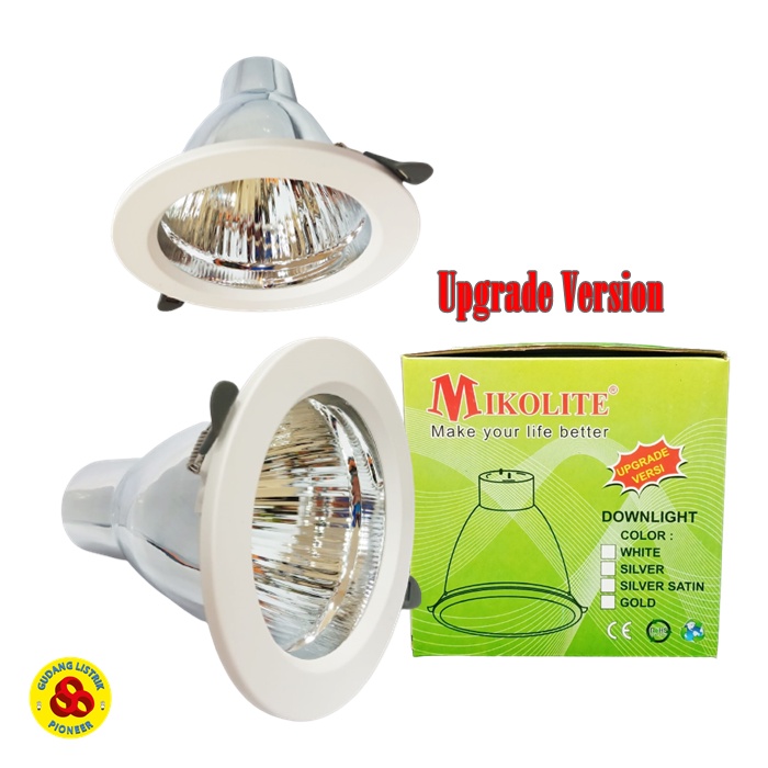 Downlight 4&quot; Fitting E27 Body Putih Kap D/L Lampu Reflektor 4 Inch White