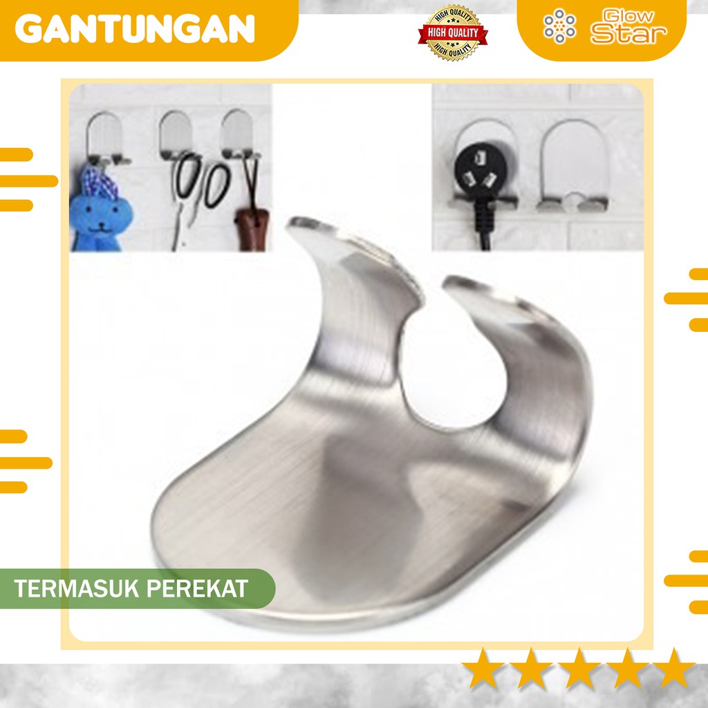 Holder Tembok Gantungan Mini Stainless Steel Serbaguna