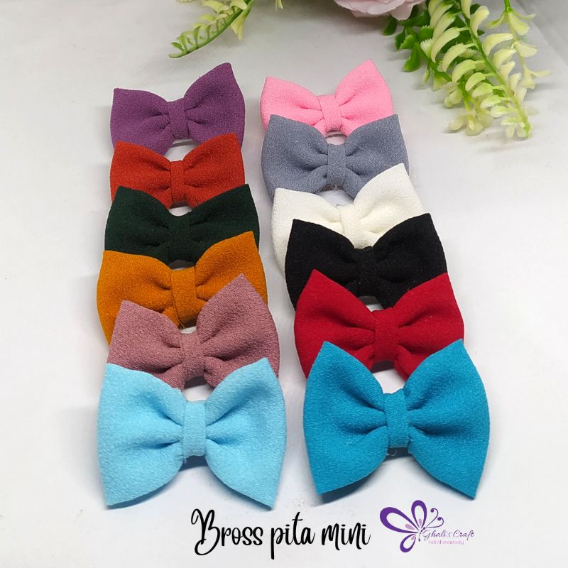 Bross hijab pita mini isi 6pcs/ bross pita handmade/ bross hijab