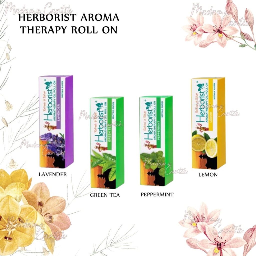 ✿ MADAME ✿ HERBORIST AROMA THERAPY ROLL ON - AROMA TERAPI MINYAK ANGIN ORIGINAL