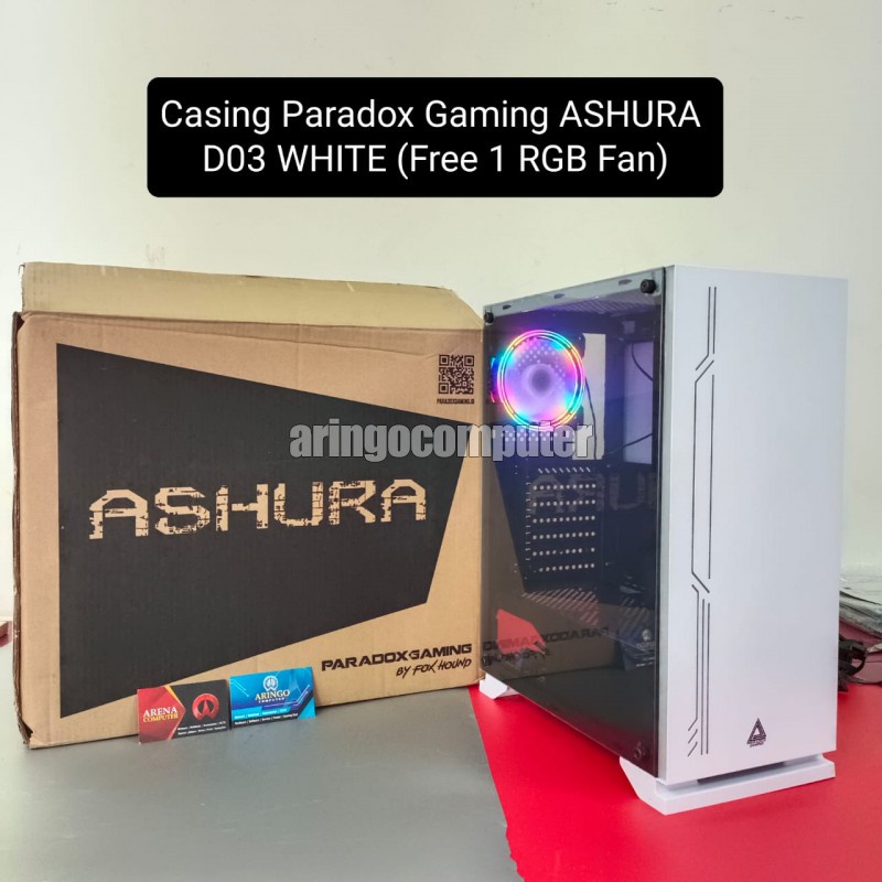 Casing Paradox Gaming ASHURA D03 WHITE (Free 1 RGB Fan)