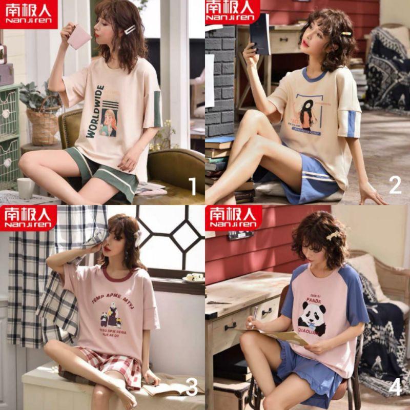 baju tidur hotpants wanita bahan spandek import adem