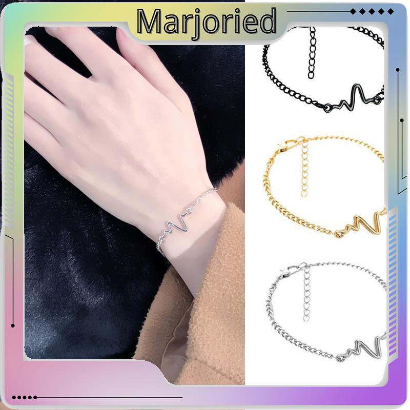 Gelang Rantai Adjustable Simple Model Elektrokardiogram Untuk Pria/Wanita/Pasangan-MJD