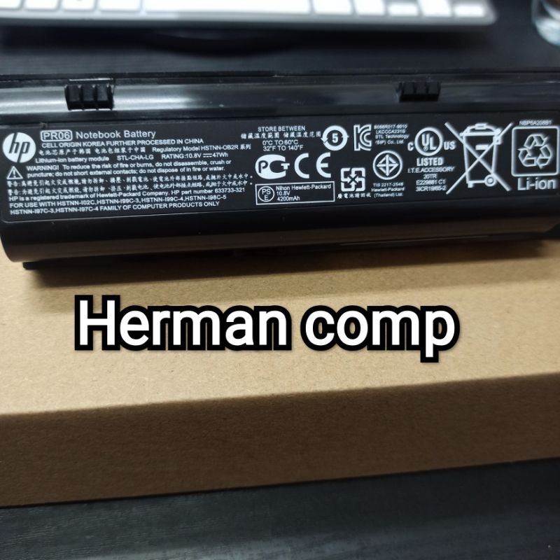 Original Baterai Laptop Notebook HP ProBook 4330 4330s 4331 4331s PR06 PR09