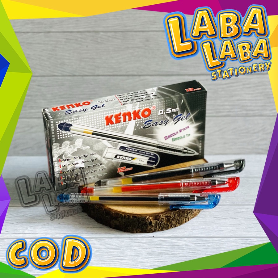 

LabaLabaStationery Pulpen Gel / Pen KENKO Easy Gel 0.5 mm (LUSIN)