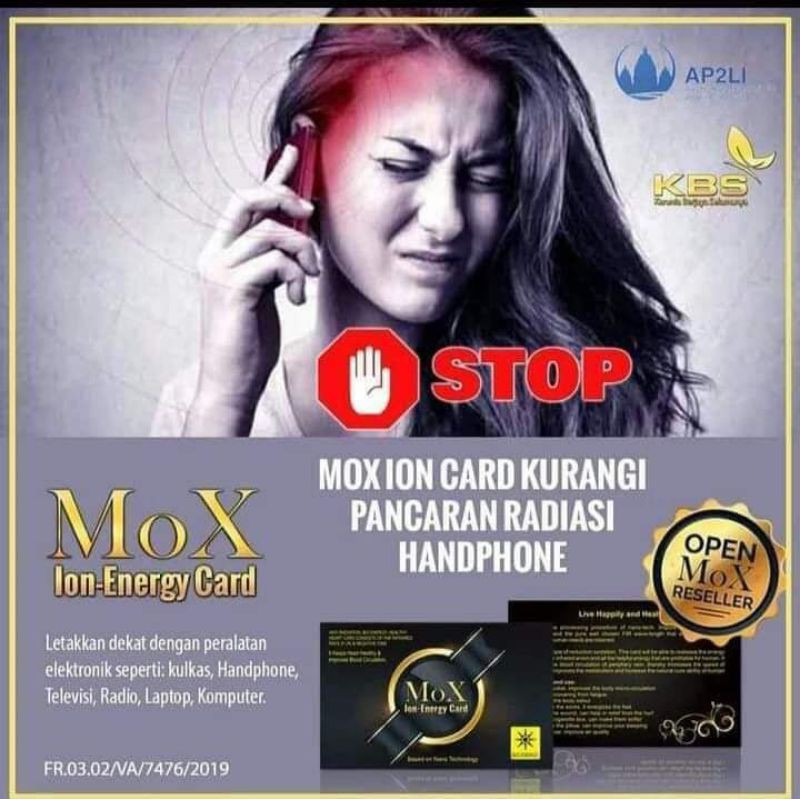 Kartu ion negative/kartu pencegah radiasi