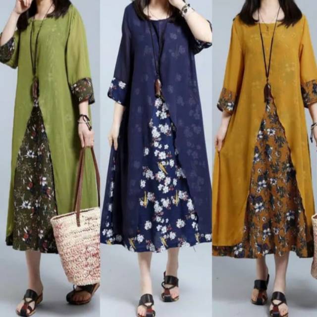 ZANZEA DRESS MAXI PRINT FLORAL