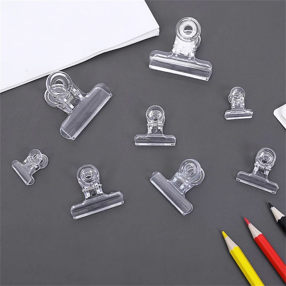 ELEGANT Durable Paper Clips Transparent Clamps Binder Clip School Students Bill Clip Plastic Stationery 5pcs/set Binding Supplies