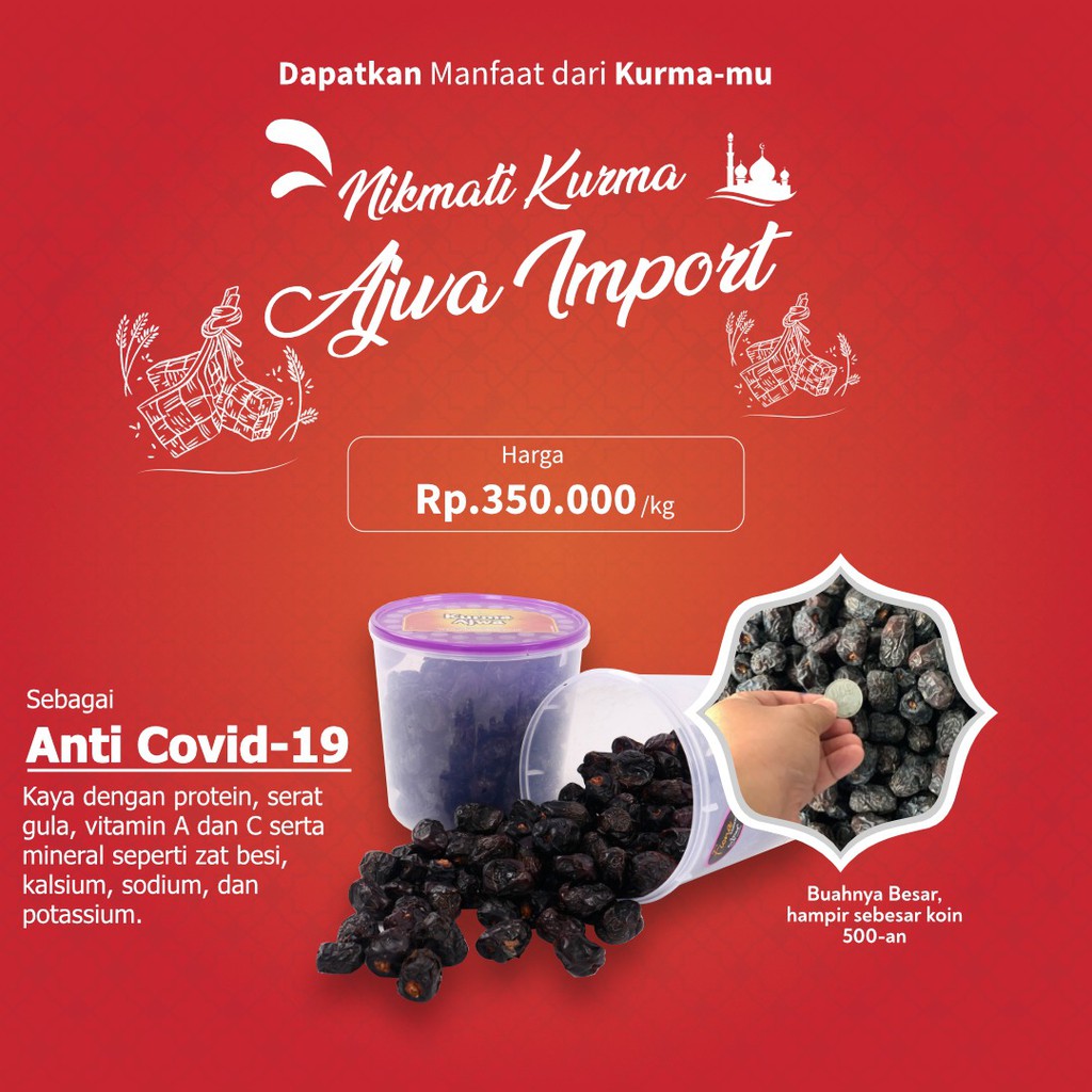 

AJWA KURMAKU, KURMA AJWA ASLI MADINAH, MANISNYA ASLI, LEMBUTNYA PASTI, MANFAATNYA TERBUKTI