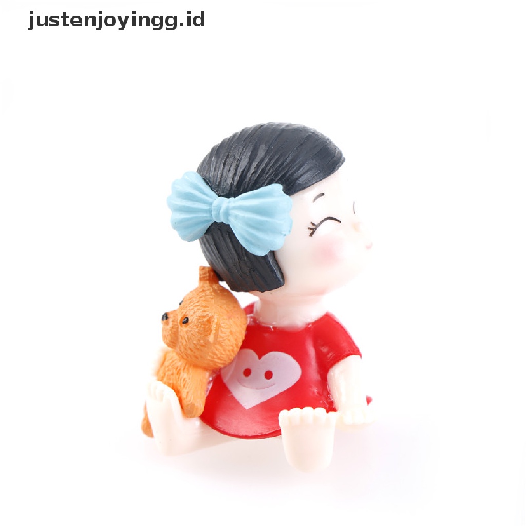 // justenjoyingg.id // Lovers Couple Figurines Miniatures Fairy Garden Gnome Moss Terrariums Resin Crafts Decoration  ~