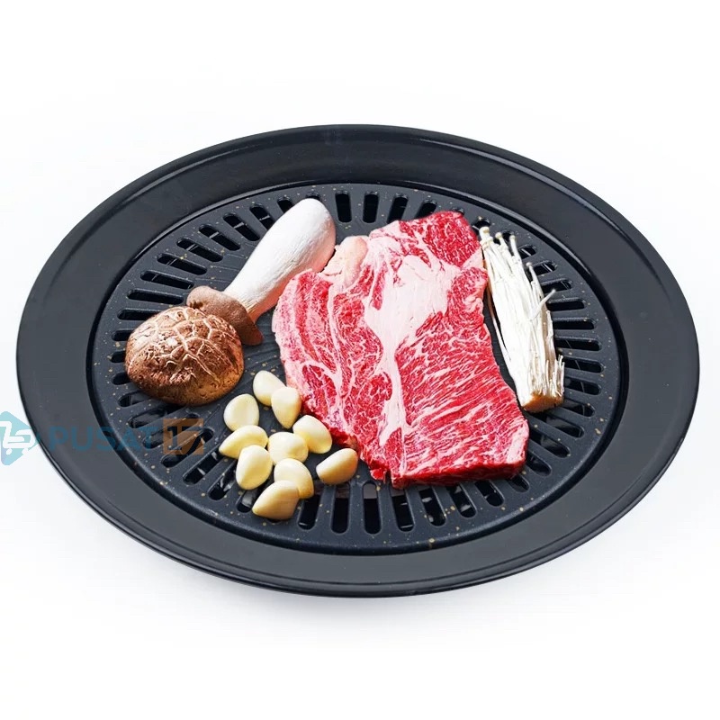 PUSAT17 ALAT PEMANGGANG 32CM ULTRA GRILL BBQ ANTI LENGKET / ALAT TATAKAN PANGGANG KOMPOR PORTABLE / GRILL PAN BARBEQUE KOREA SMOKE