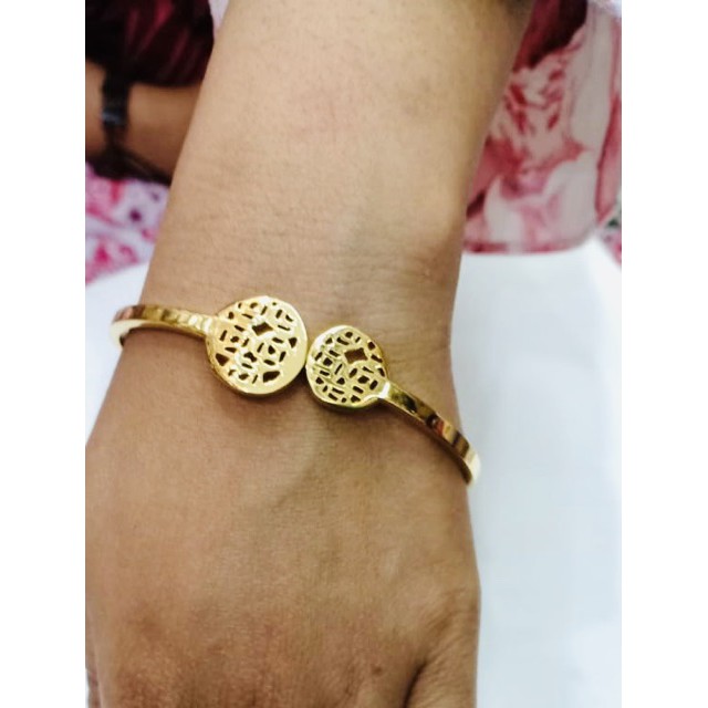 Titanium / gelang titanium / gelang buka’an tengah gold