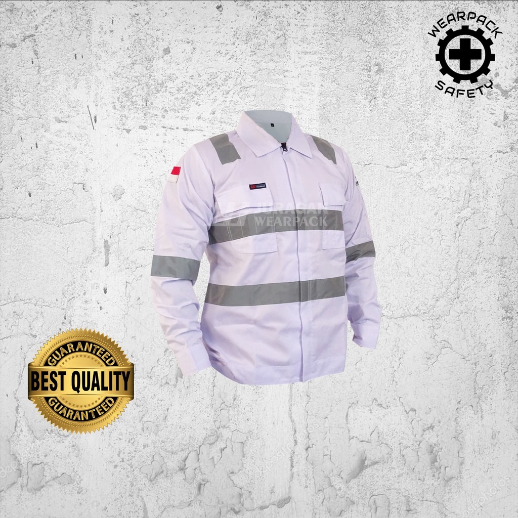 Wearpack Kerja Lengan Panjang / Baju Wearpack Safety Kerja Warna Putih