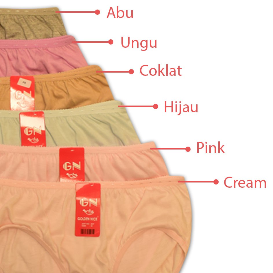 CD Celana Dalam Wanita Basic Soft Lembut Karet Tebal Golden Nick