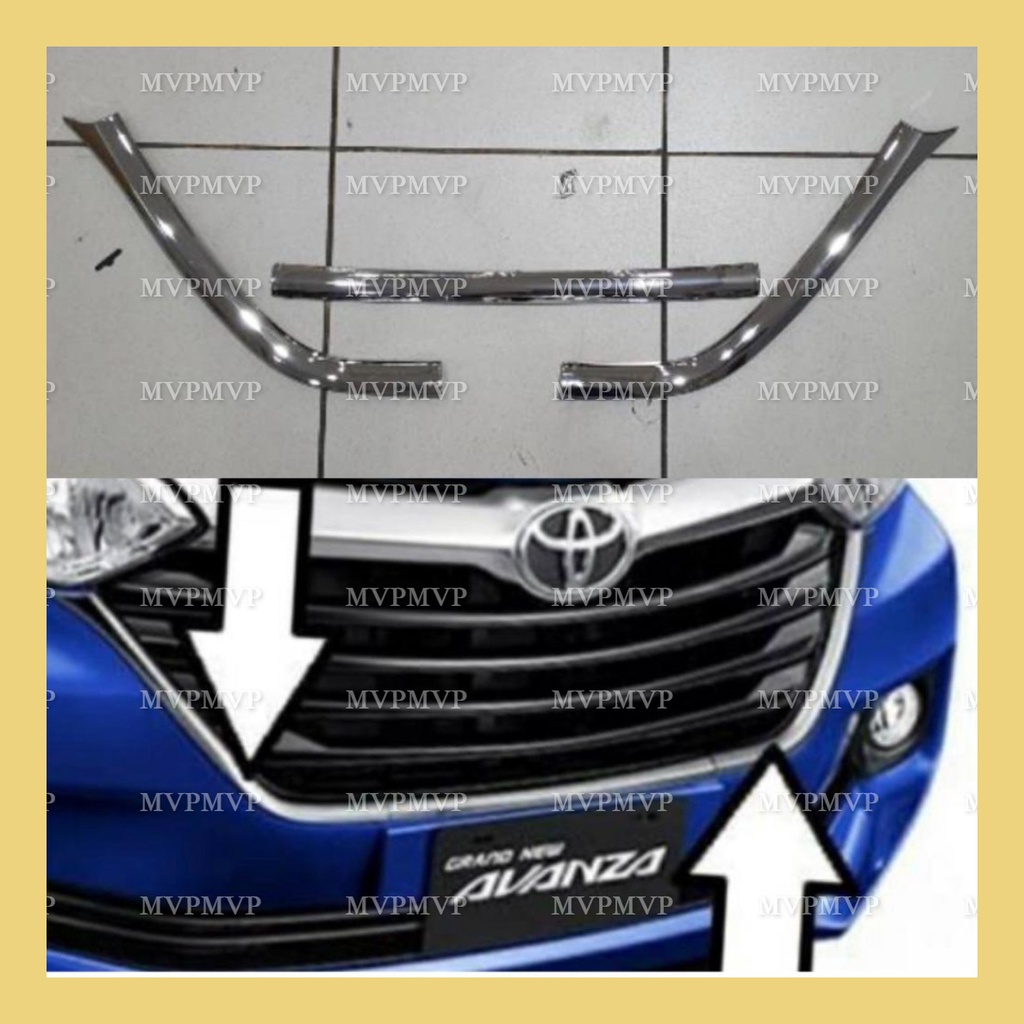 List Grill Toyota Grand Avanza 2015 2017 2018 Chrome 3 pcs