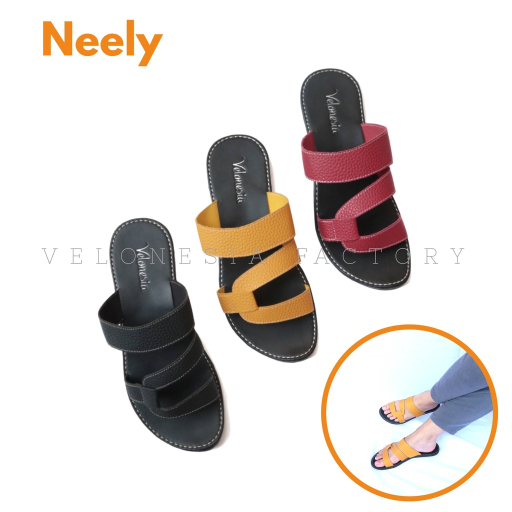 Sandal Papirut Velonesia Bisa COD Sandal Wanita Papirut Murah Sandal Kulit Kokop EDCS001 - Neely