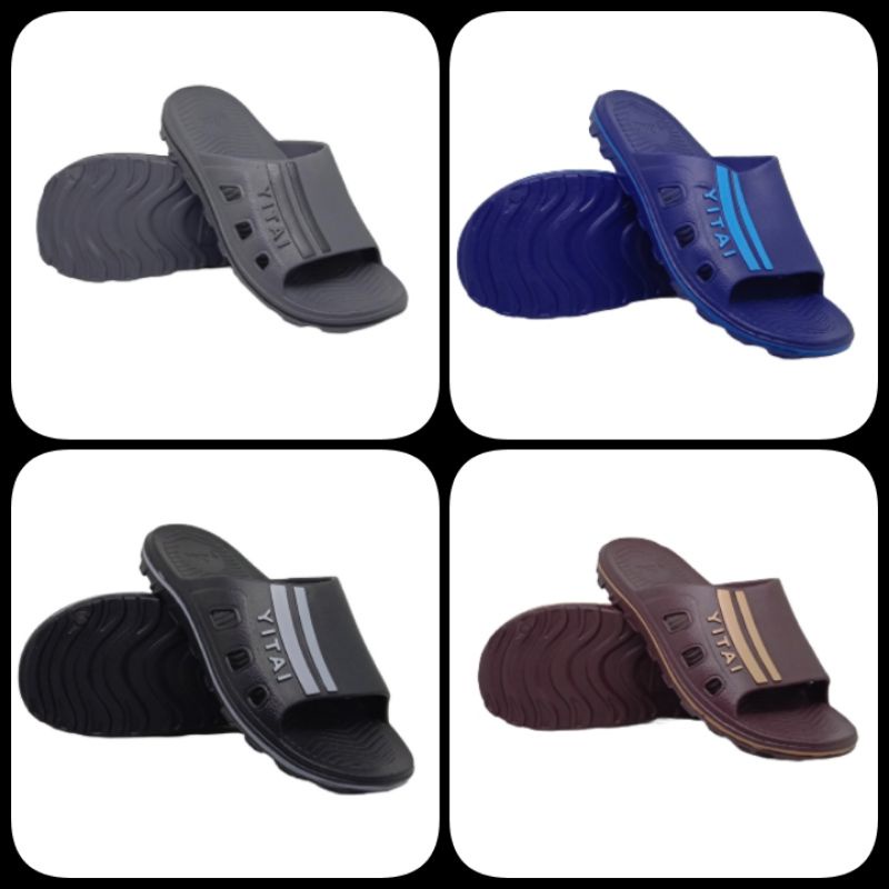 Yitai Sandal Karet Pria Slide Sendal Selop