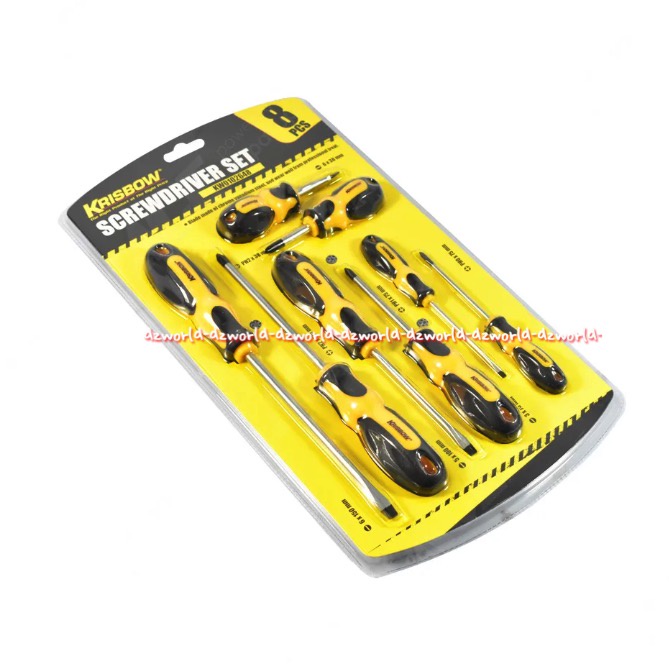 Krisbow Screwdriver Set 8pcs Peralatan Obeng Plus Minus Dengan Handle Pegangan Yang Lembut Kris Screw Driver