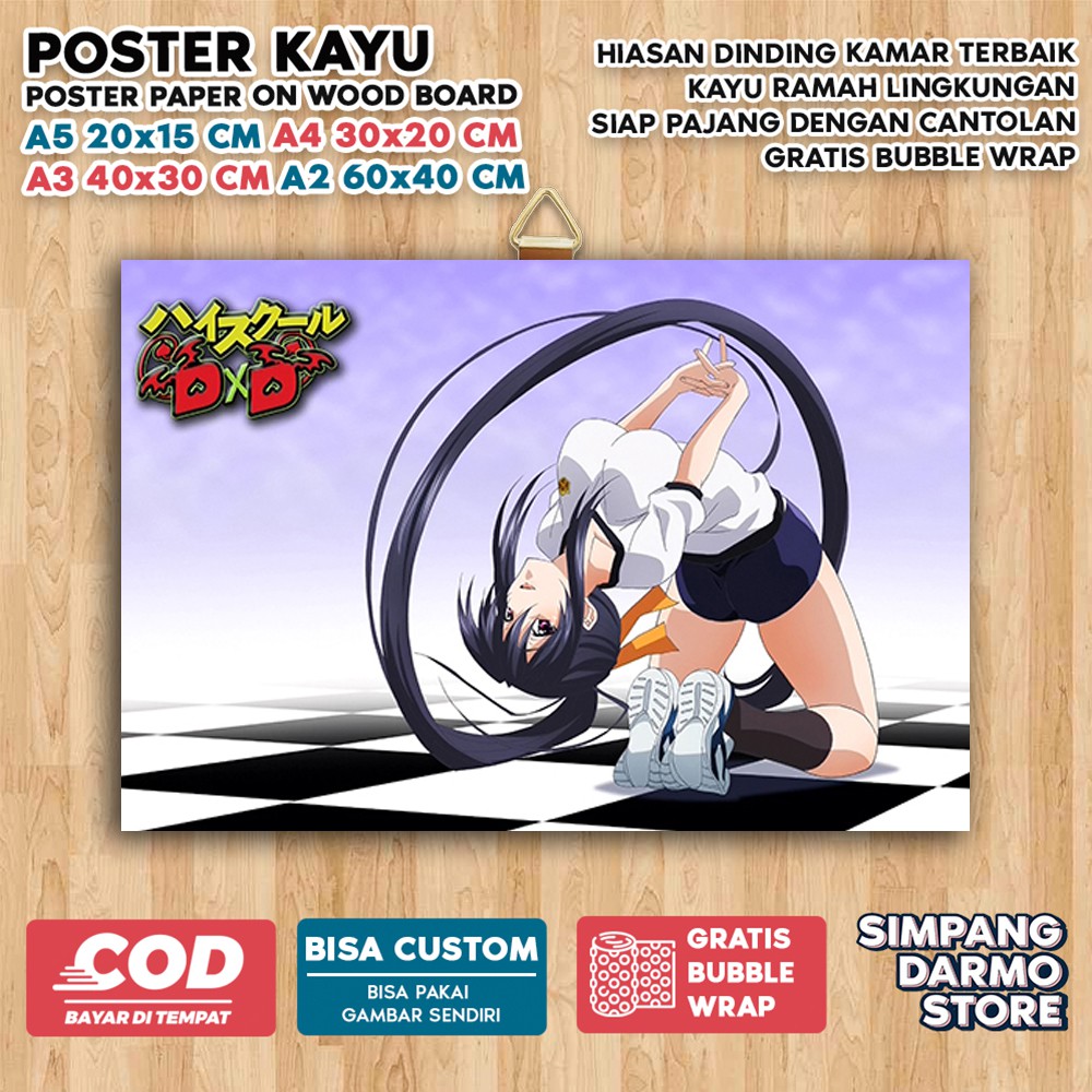 Poster Kayu High School DxD Aestehic Tema Anime Echi Sexy Cute Wibu Waifu Manga Anim Otaku Issei Hyo