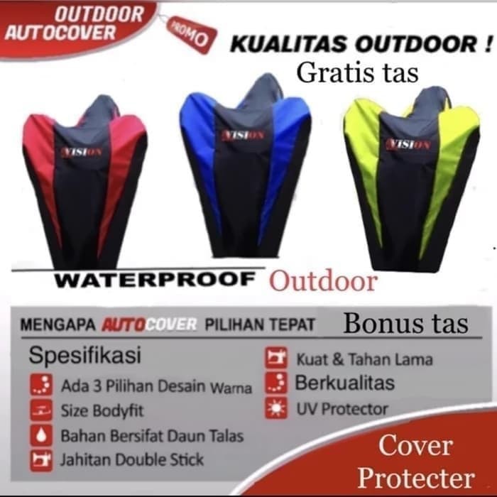 Sarung Motor Addres / Cover Penutup Motor Warna Anti air Merk VISION